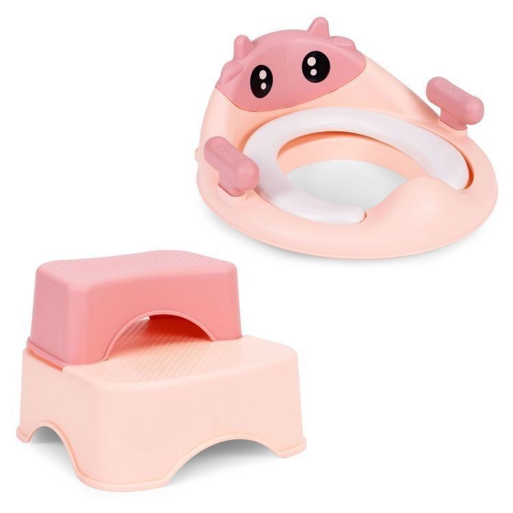 Eco Toys Adapter za WC šolju sa stepenicama i platformom za djecu, roze