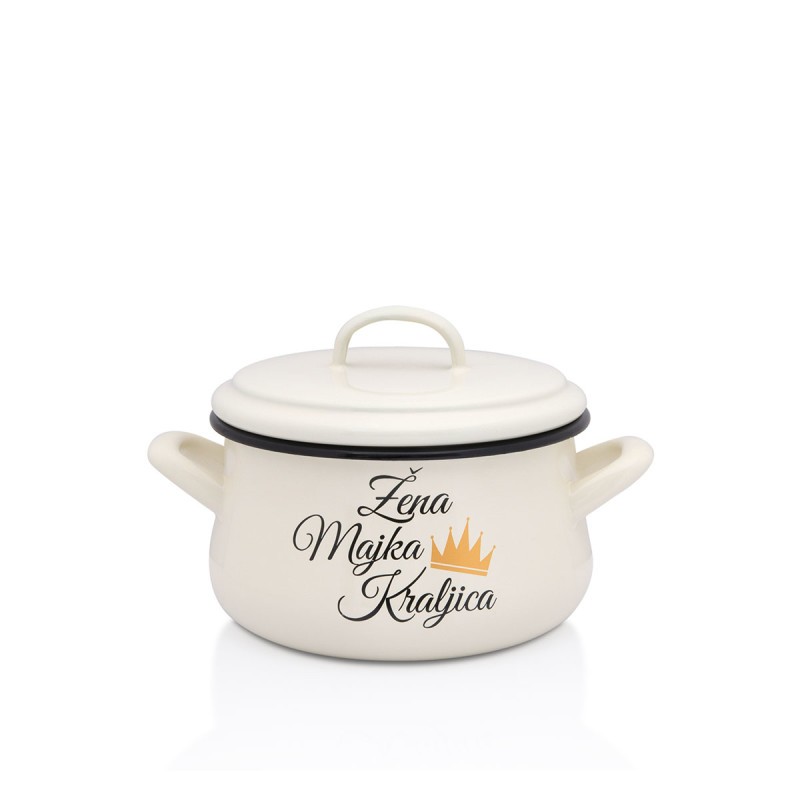 Metalac duboka šerpa ŽENA MAJKA KRALJICA 16cm/2,2lit, Bež