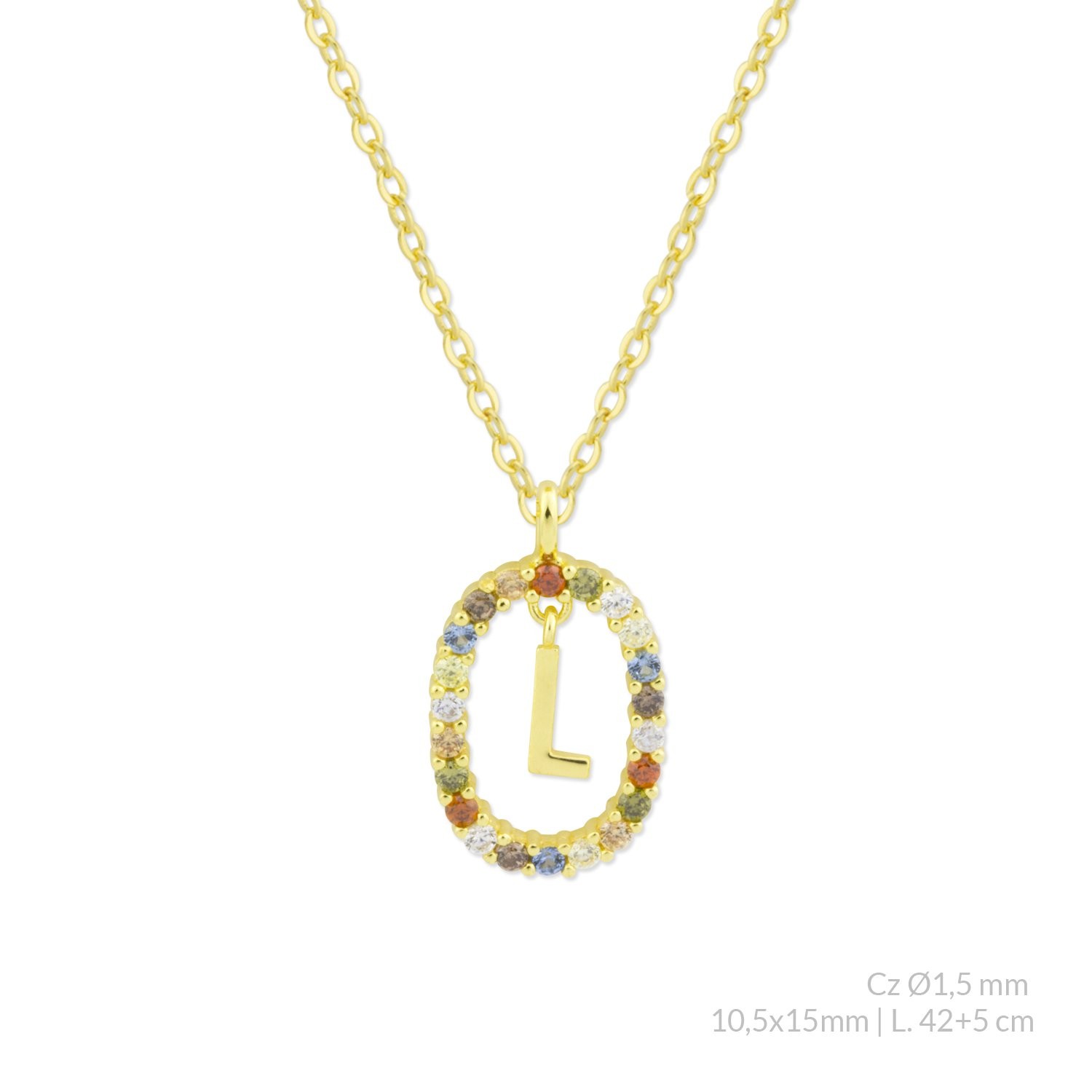 Dameo Letters Frame Ogrlica L Gold 175829C