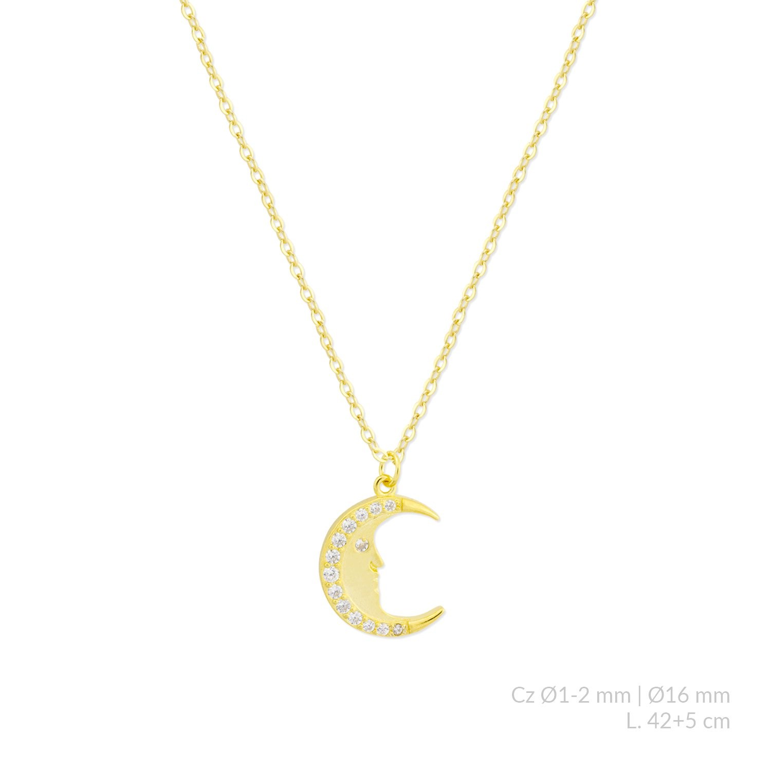 Dameo Ogrlica The Moon Gold Plated 175897C