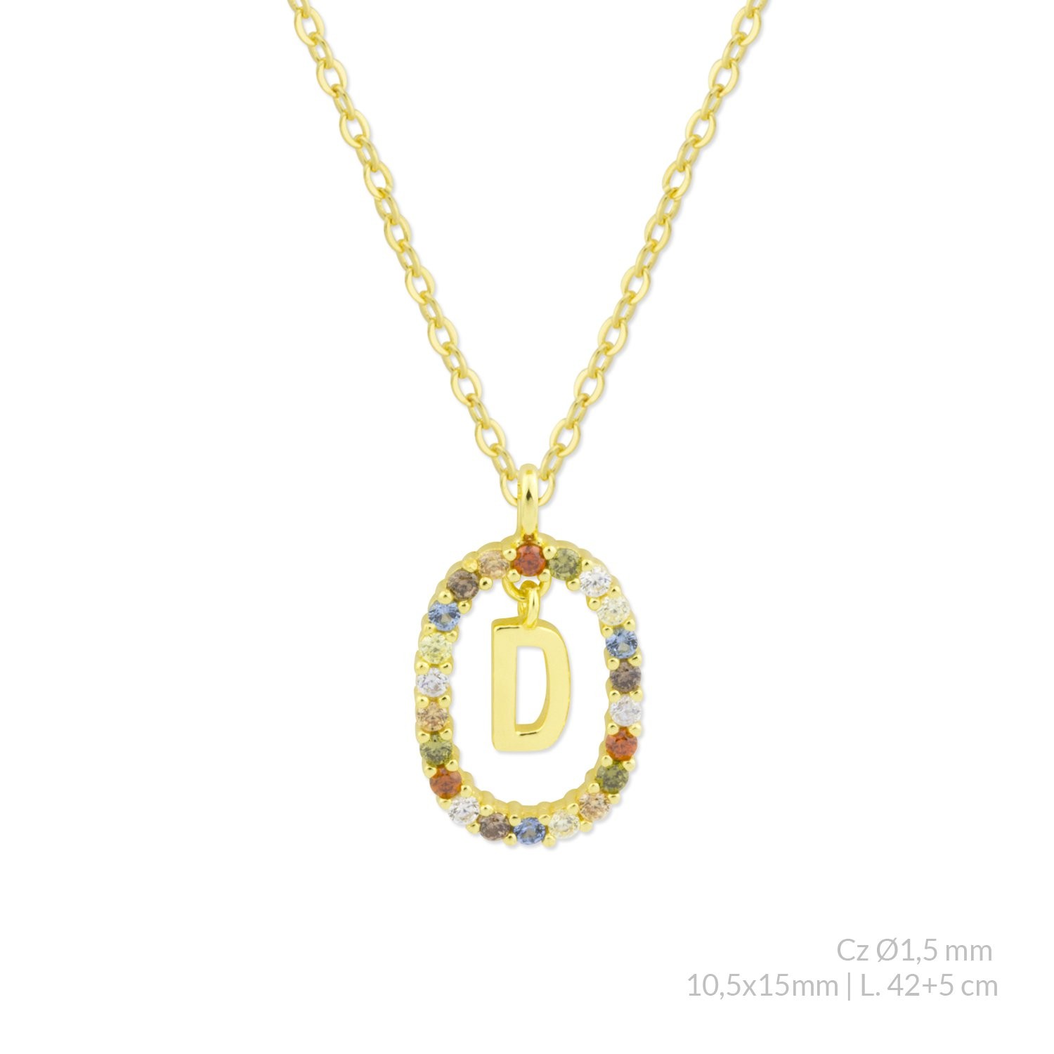 Dameo Letters Frame Ogrlica D Gold 175813C