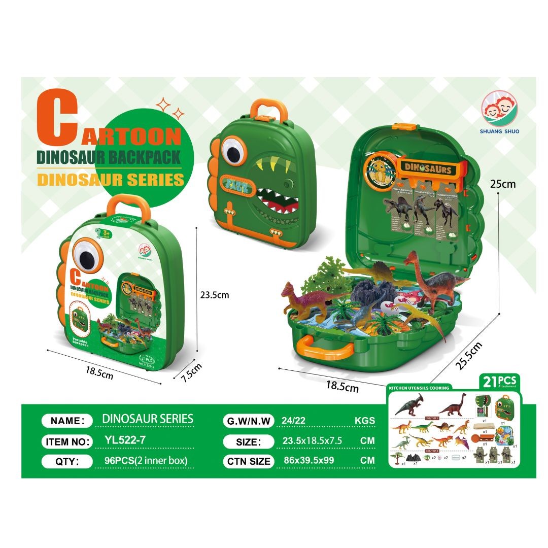 Dinosaurus Set Kofer Dino Kw634136, Zelena