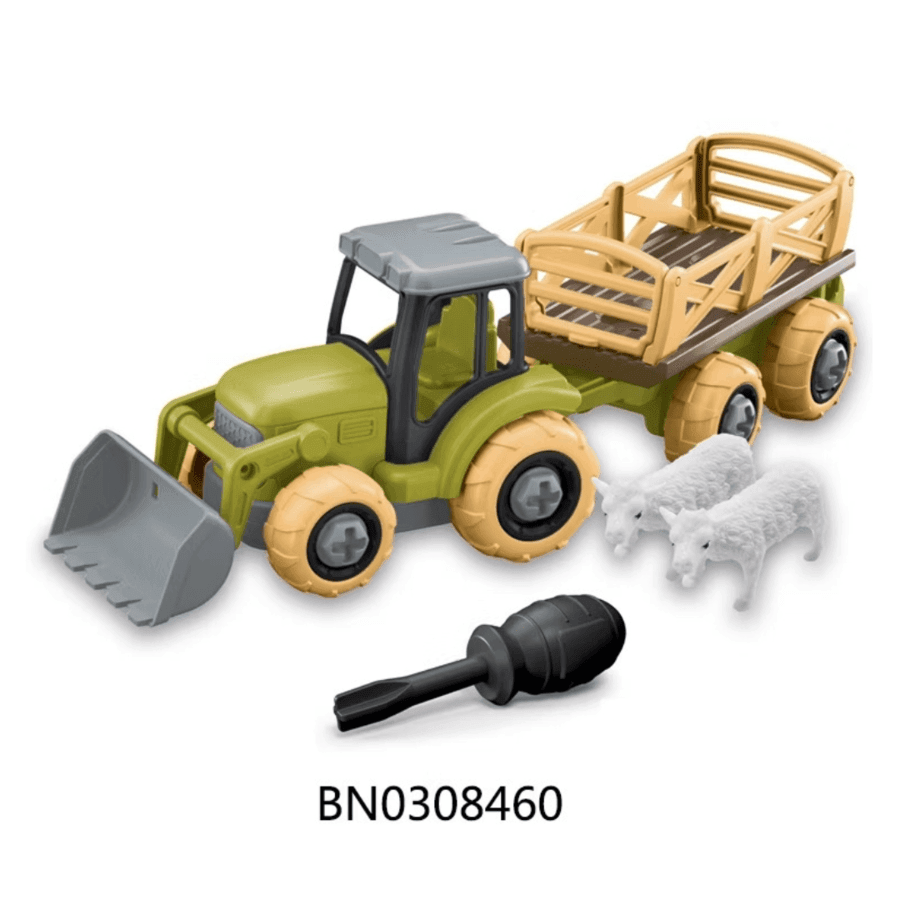 Traktor Za Farmu Sa Prikolicom+2 Ovce 8802, Zelena