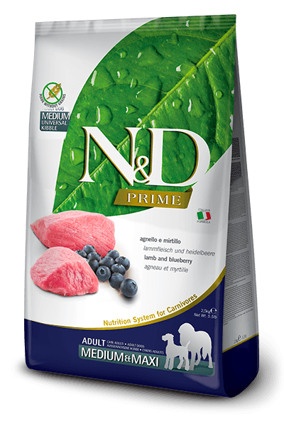 N&D Prime Medium&Maxi Adult 12kg. - jagnjetina i borovnica