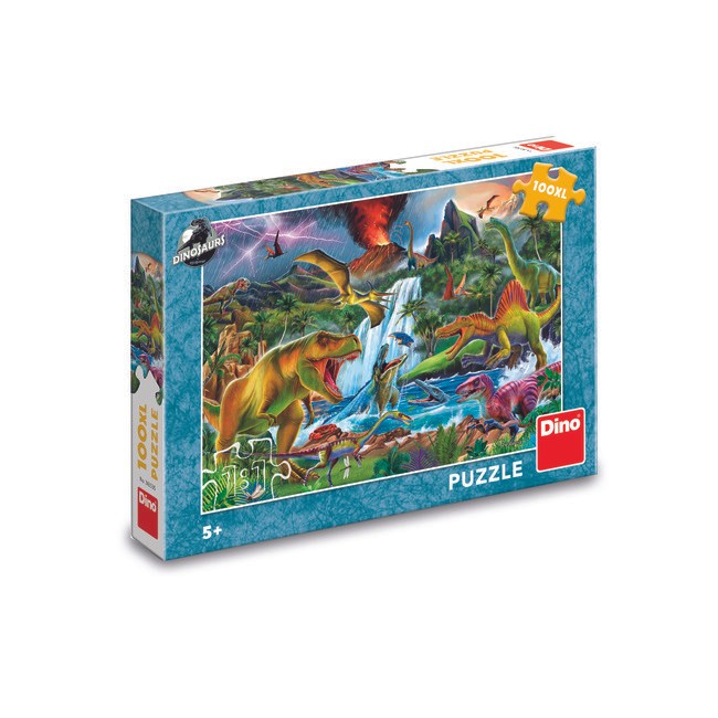 Puzzle Dino - Borba Dinosaurusa Xl 100 Kom
