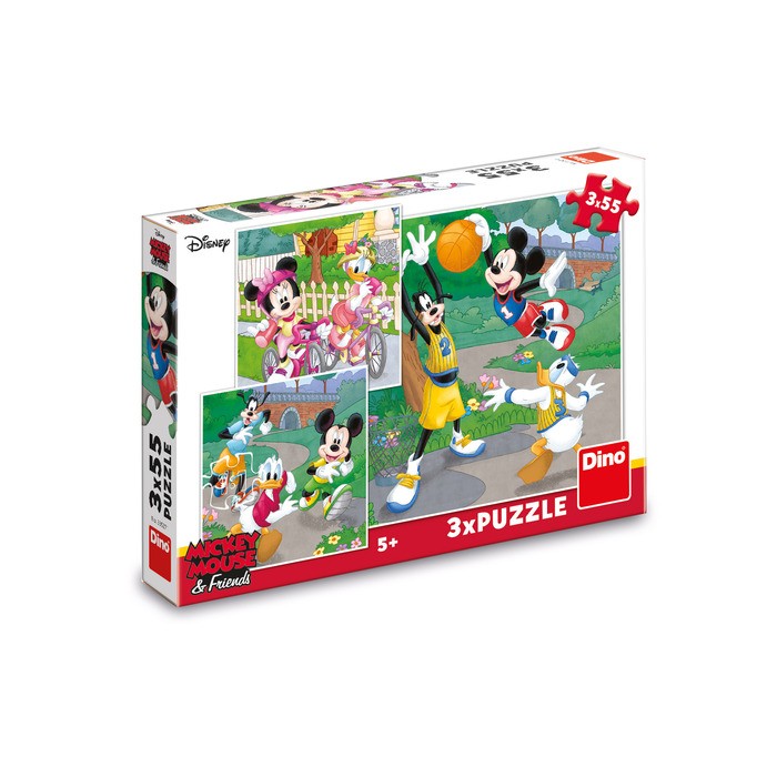 Puzzle Dino Mickey And Minnie Sportisti 3X55 Kom 335271