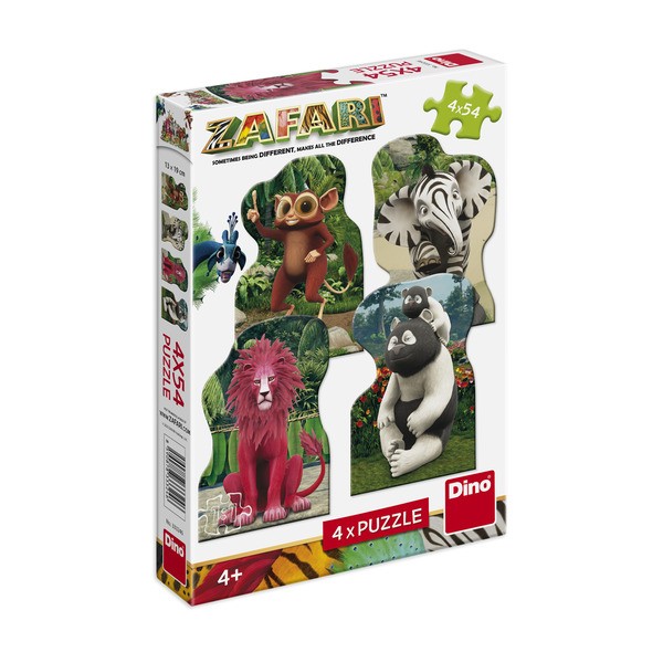 Puzzle Dino Safari Zumba I Prijatelji 4X54 Kom 333246