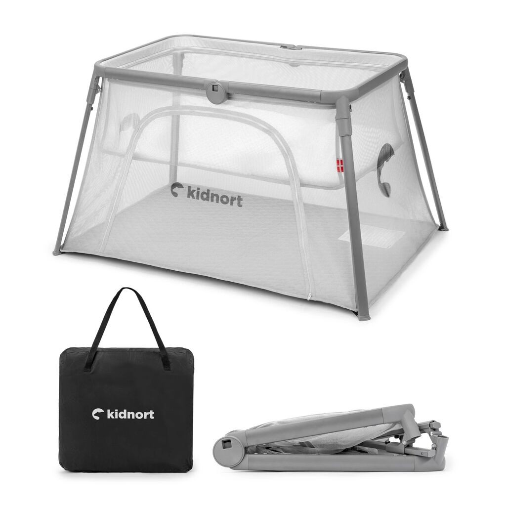 Kidnort prijenosni krevetić Bleke 2u1, siva