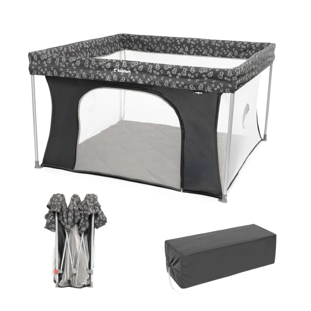 Kidnort Ogradica za bebe Snoen, crna