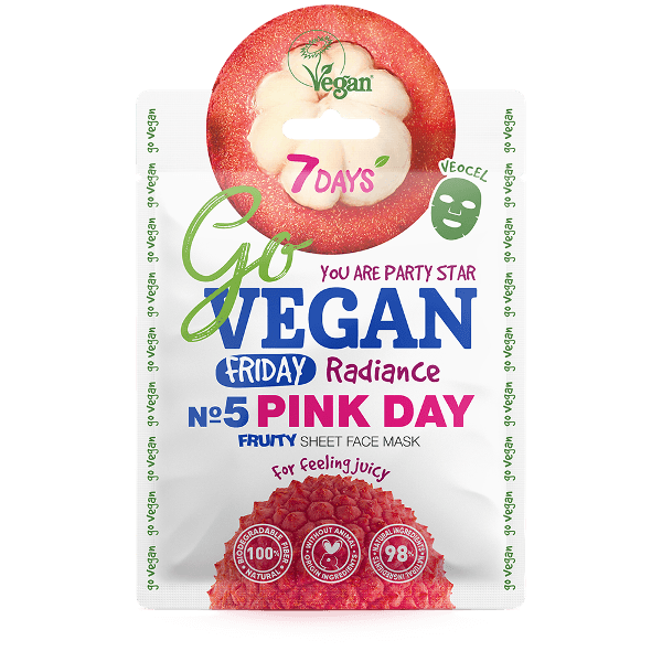 7 DAYS GO VEGAN FRIDAY Maska za lice Sheet 25gr, Pink day