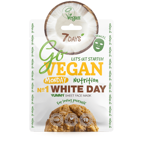 7 DAYS GO VEGAN MONDAY Maska za lice Sheet 25gr, White day
