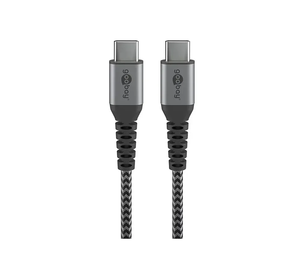 Goobay USB-C to USB-C kabal, platneni oplet,3A 1m
