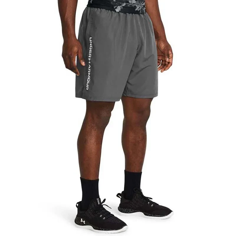 UNDER ARMO muške kratke hlače s natpisom Tech Woven, sive