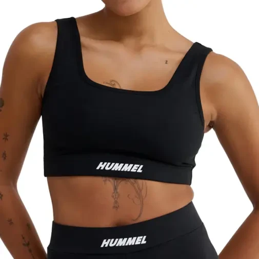 HUMMEL Ženski sportski top od elementarnog pamuka, crni