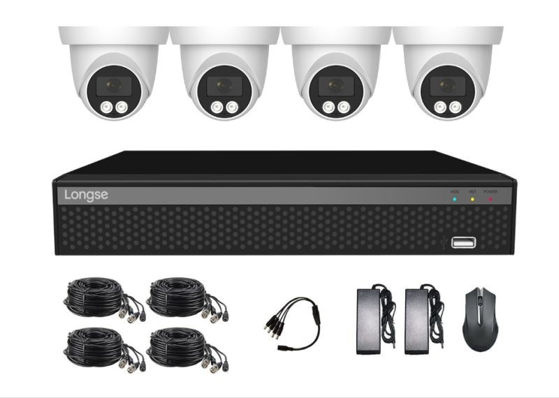 Longse KIT KT-XVRT3004D + 4xCMS500LWA Full color,5Mpix, unutr.