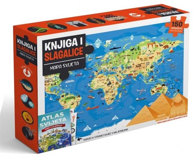 Odeon Kids Atlas Svijeta - Box Set Knjiga I Puzzle