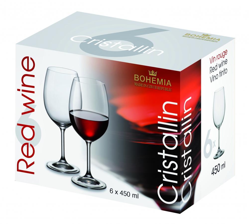 Čaše Za Crveno Vino Cristallin 450Ml, Box /6 Kom