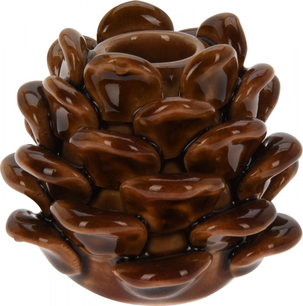 Svijećnjak U Obliku Šišarke,Braon 7Cm Apf476450