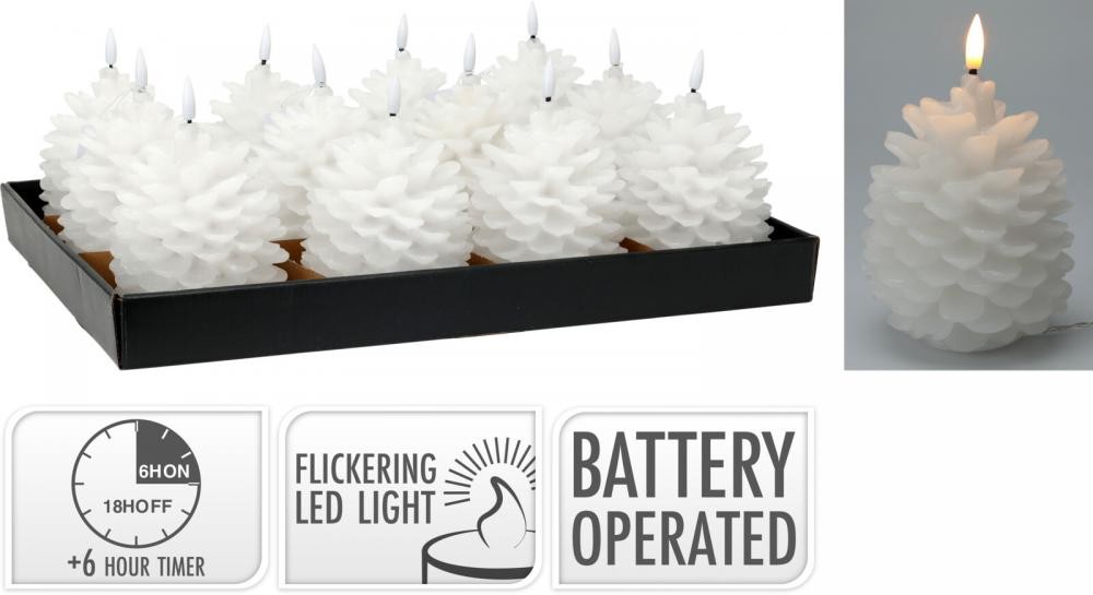 Svijeća Na Baterije,Bijela Led Topla 13Cm Ax543715