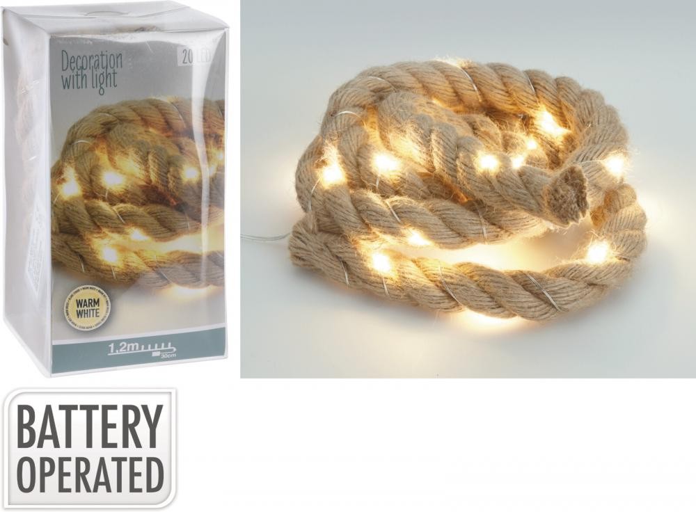 Svjetleći Konopac Na Baterije 120Cm 20 Led Dioda/ Topla Axs501100