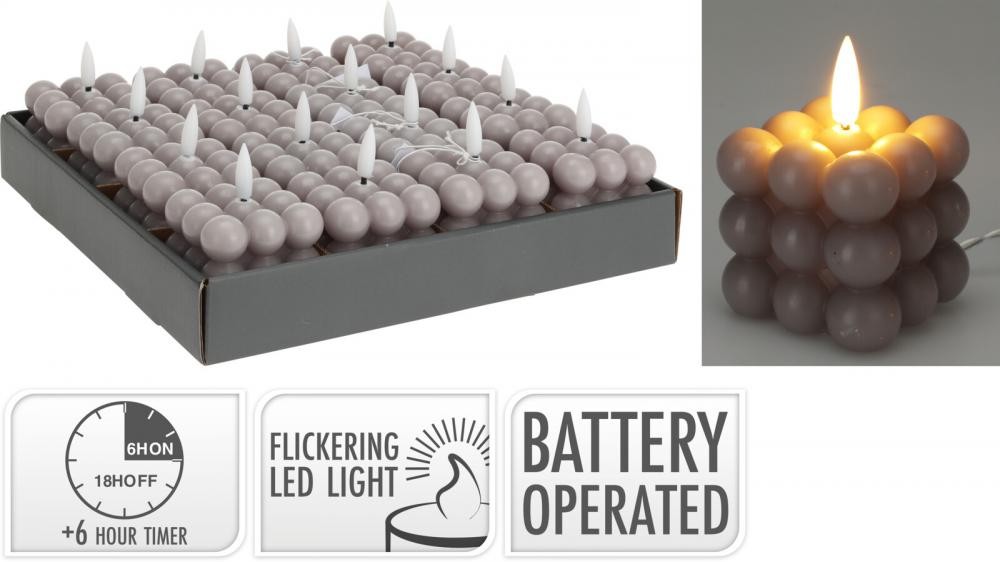 Svijeća Na Baterije 58X58Mm Siva Ax5435300