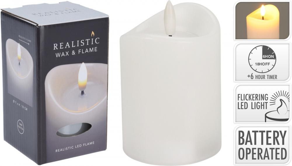 Svijeća Na Baterije Bijela,Led Topla 70X100Mm Ax5432040