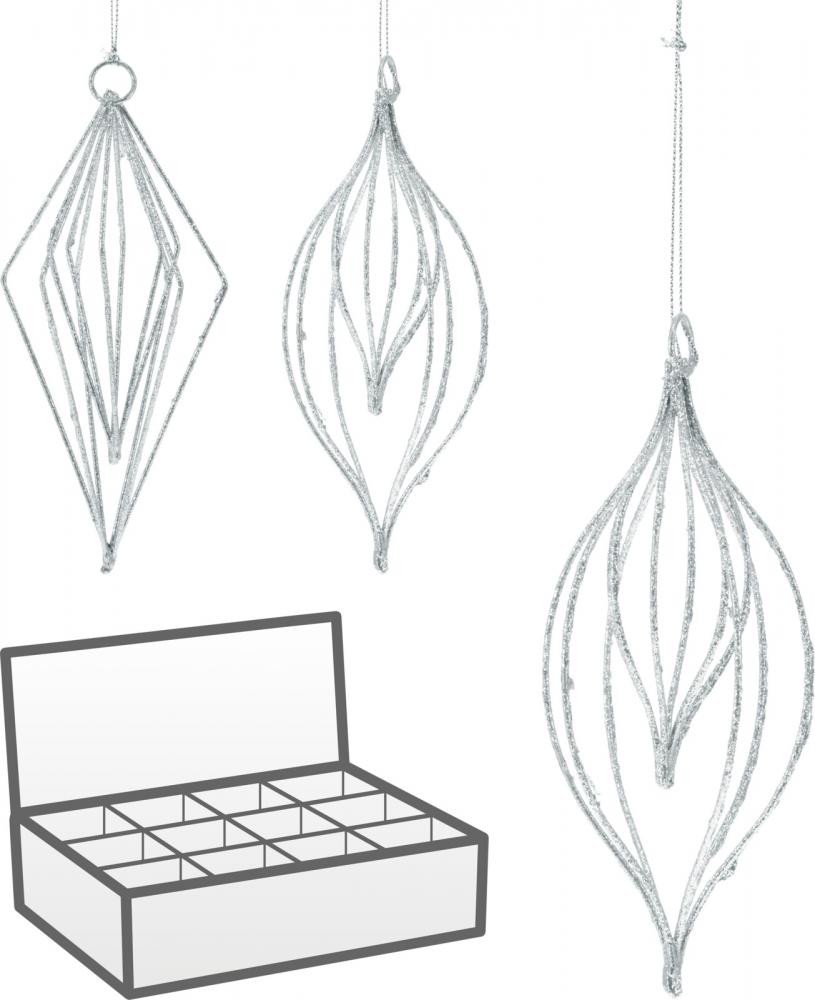 Novogodišnja Bombica 17Cm Siva Amz109070