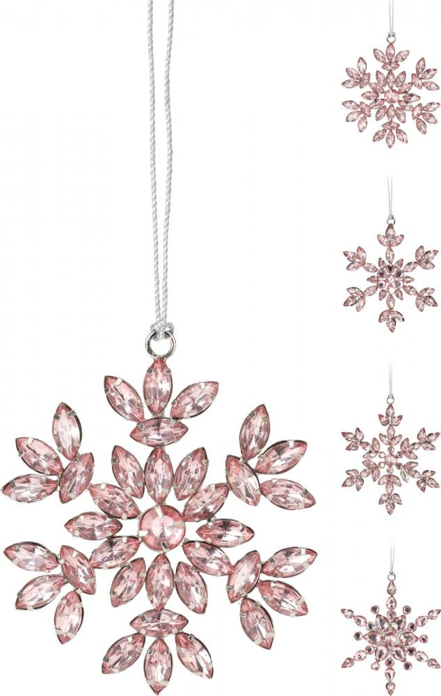Viseća Dekoracija Pahulja10Cm Roza A72100500
