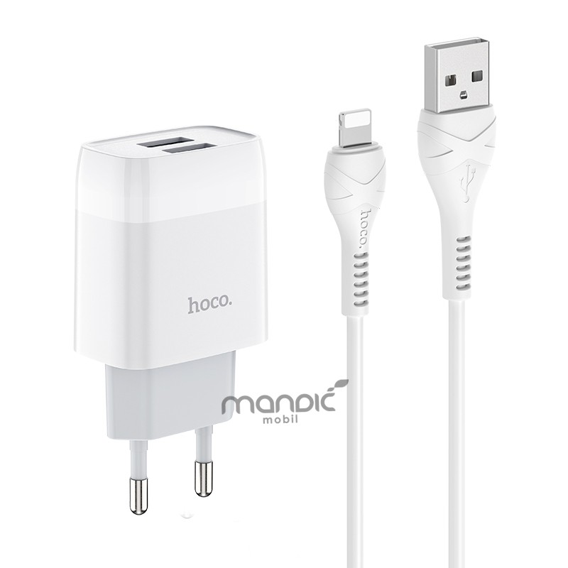 HOCO C73A Punjač za iPhone, 2 USB porta, Bijeli