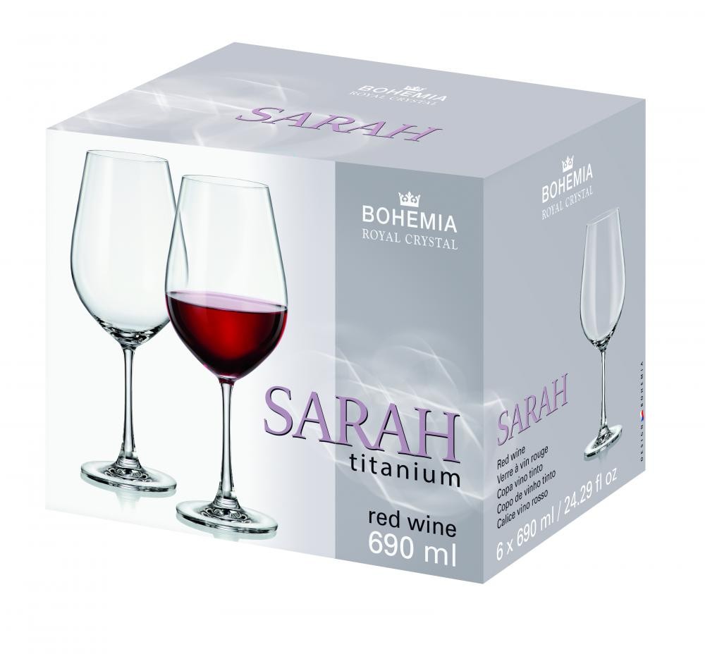 Čaše Za Crveno Vino Sarah 690Ml Red Box/6 Kom
