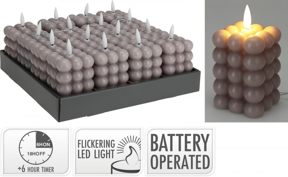 Svijeća Na Baterije 60X88Mm Siva Ax5435310