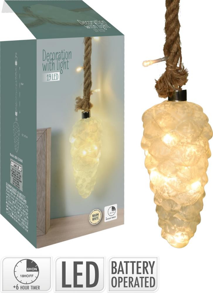 Staklena Šišarka Led 17Cm Sa Konopcem Abr523660