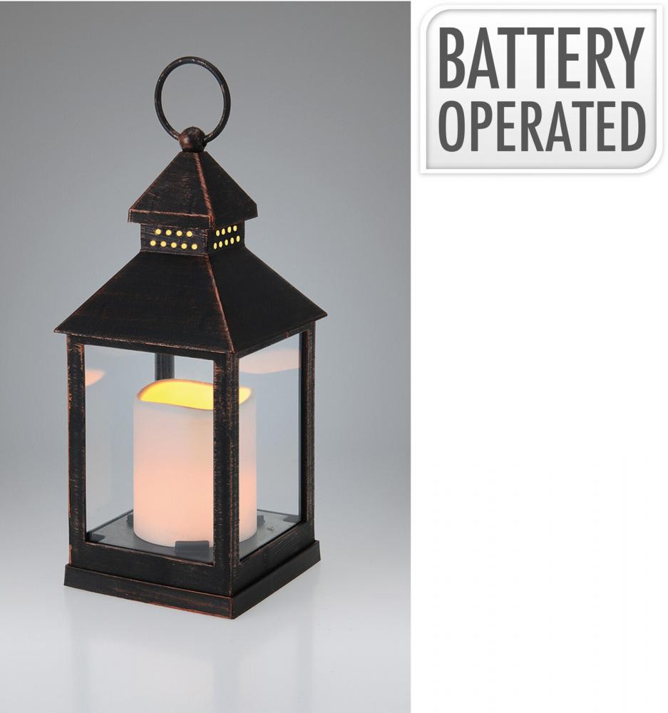 Fenjer Sa Svijećom Na Baterije Crni 23Cm Anx000120