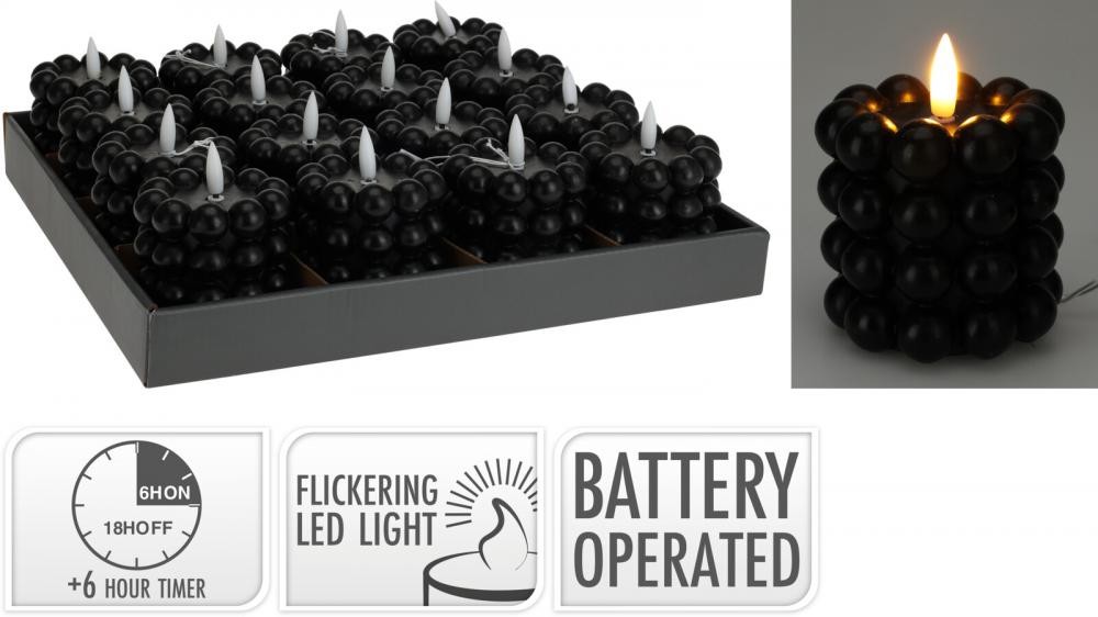 Svijeća Na Baterije 75X75Mm Crna Ax5435220