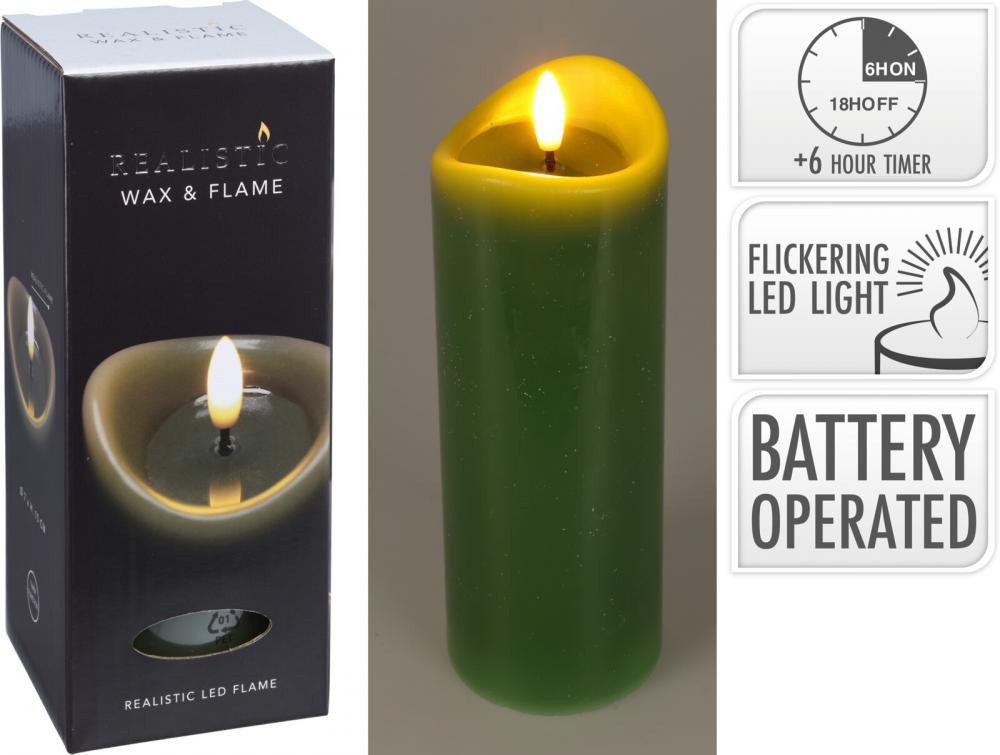 Svijeća Na Baterije 70X150Mm Zelena Maslina Ax5433260