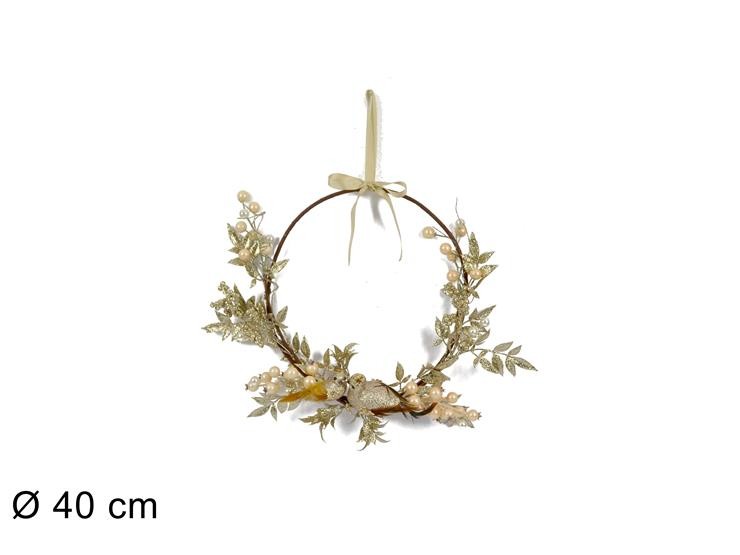 Christmas Novogodisnji Vijenac 40Cm Bmd17-157/Zlatni