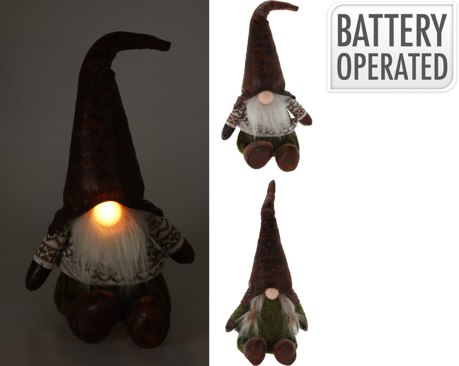 Božićni Patuljak Gnom Na Baterije 50Cm Aqs000630