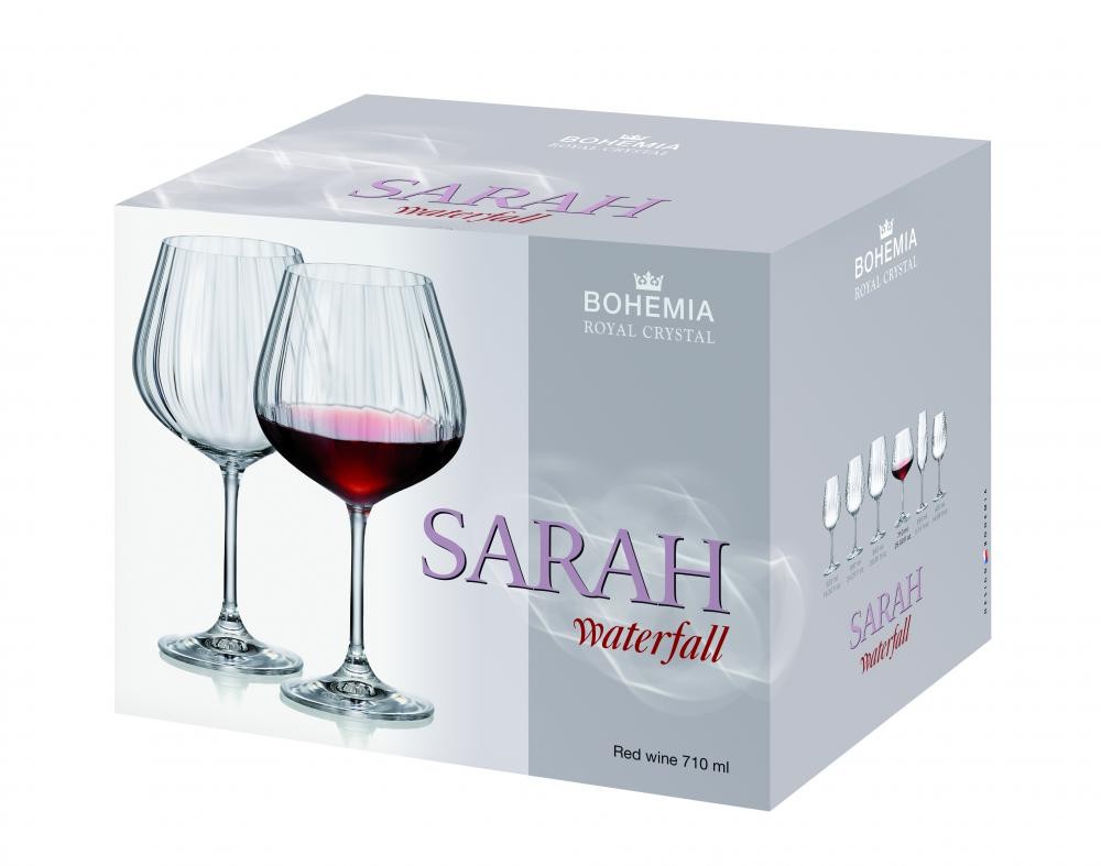 Čaše Za Crveno Vino Sarah Waterfall 710Ml Box/6 Kom