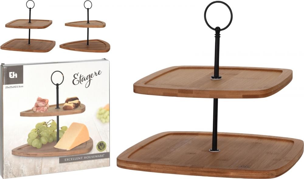 Postolje Za Hranu Na Dva Nivoa Od Bambusa 25X25Xh23,5Cm 170482110