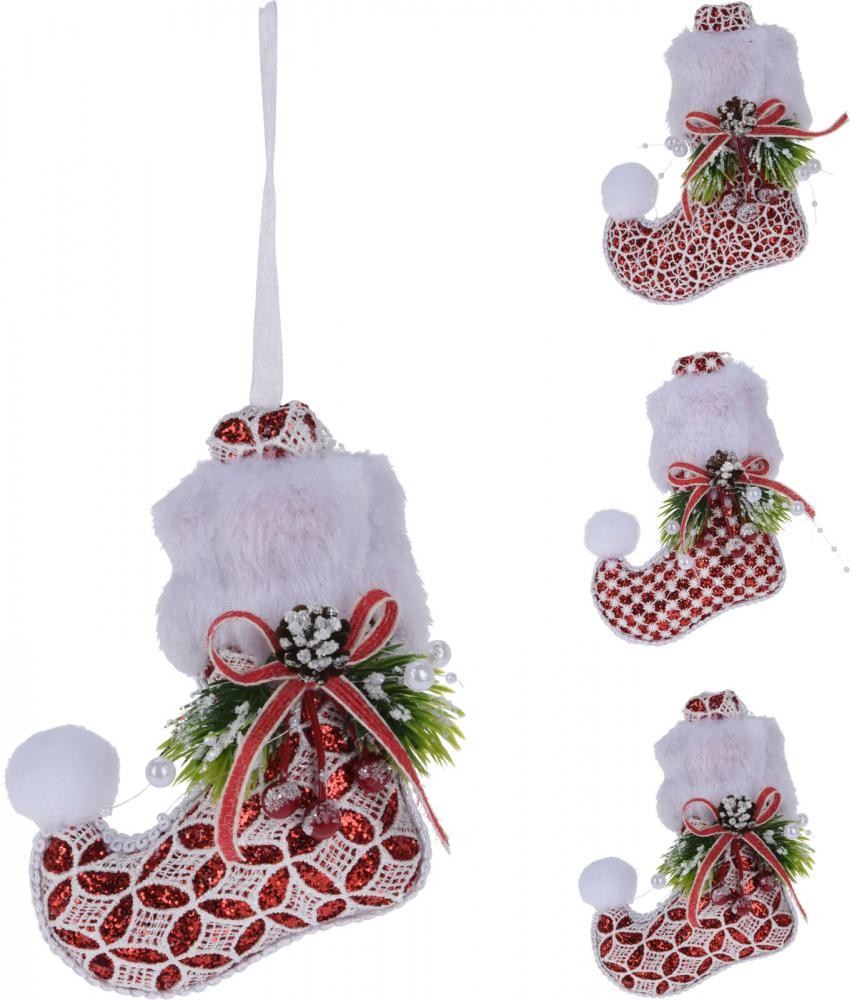 Božićne Cizme 13Cm Crveno Bijele Caa131080