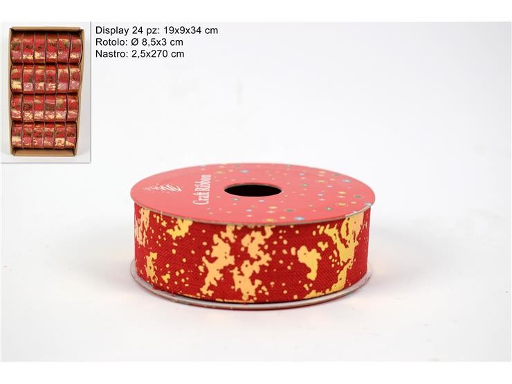 Christmas Novogodisnji Ukras 2.5*270Cm Rosso/Oro