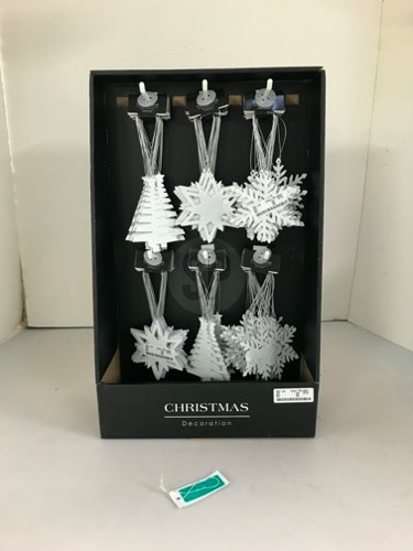 Viseća Dekoracija Božićni Motivi 9Cm Bijela Caa751820