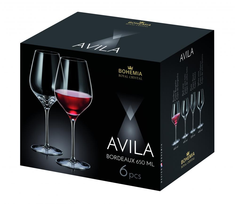 Čaše Za Crveno Vino / Bordeaux Avila 650Ml /6 Kom