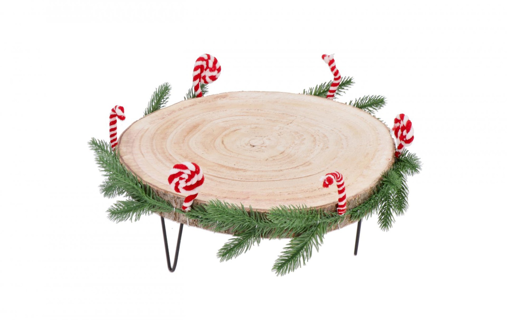 Okrugli Drveni Poslužavnik Sa Metalnim Nogama D35Xh15 109309