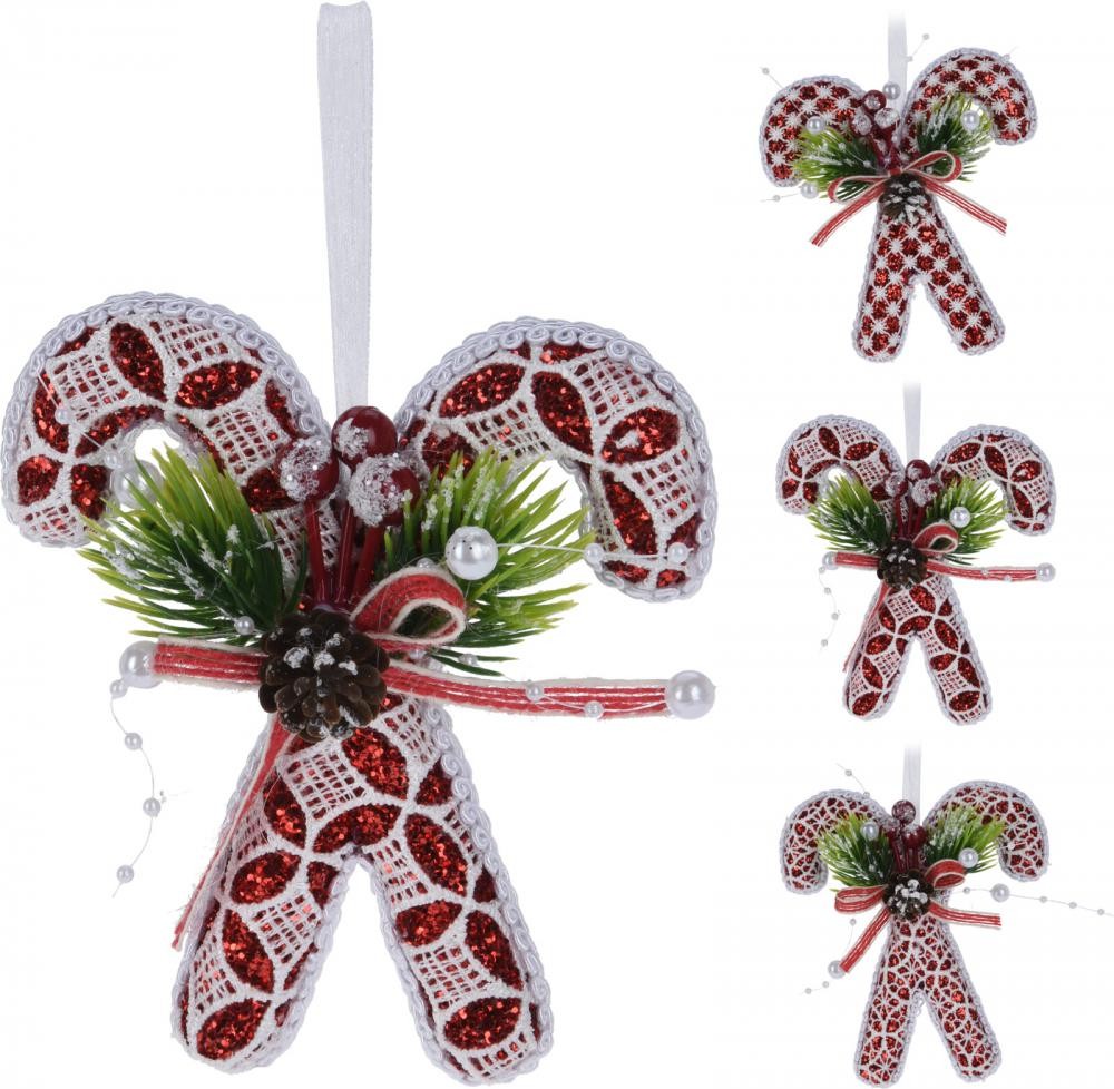 Viseća Dekoracija Cibuk 11Cm Crveno Bijeli Caa131360