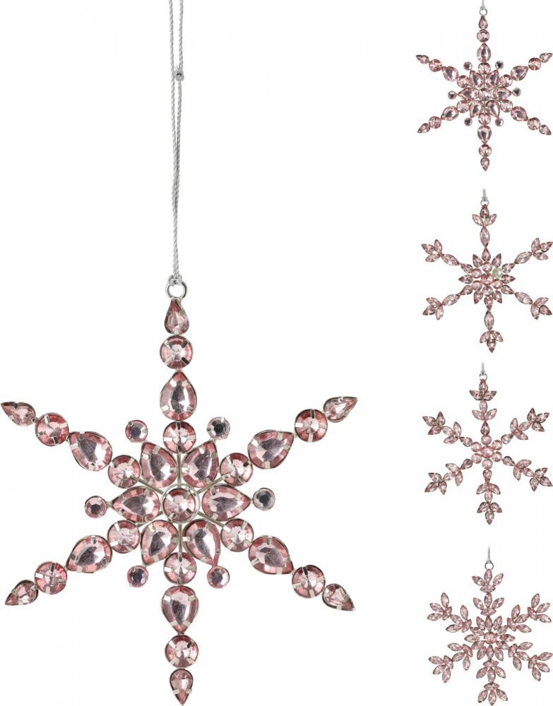 Viseća Dekoracija Pahulja15Cm Roza A72100510
