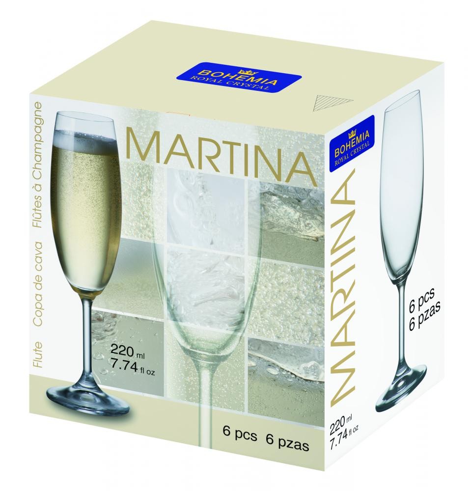 Čaše Za Šampanjac Martina 220Ml Box/6 Kom