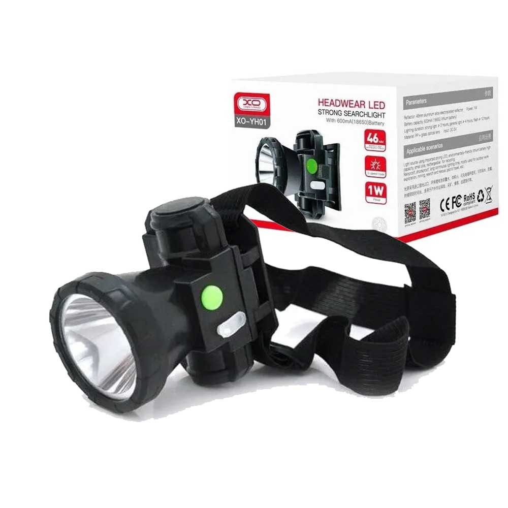 XO YH01 Lampa za glavu, LED, 600 mA, Crna plus GRATIS LDNIO Stoni Držač za Mobilni Telefon