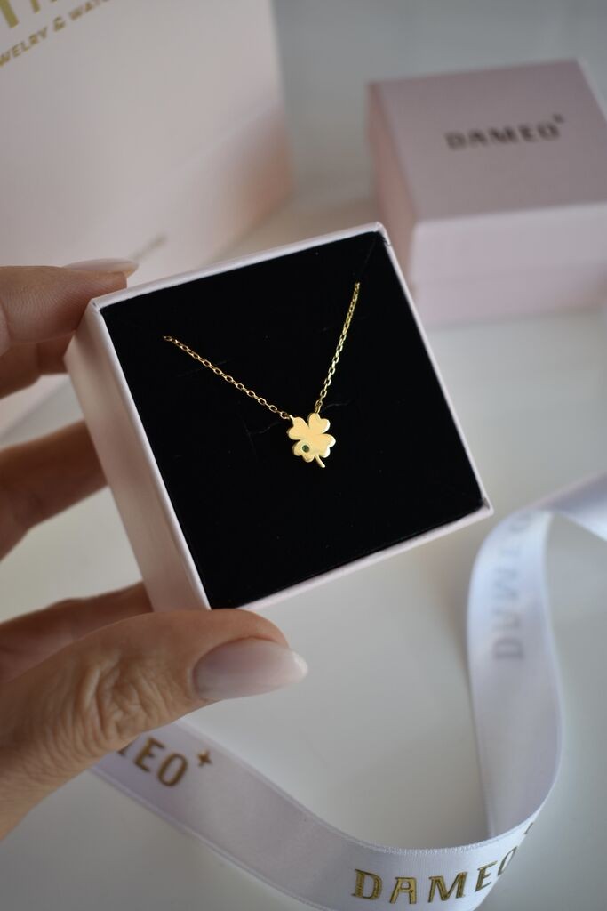 Dameo Ogrlica Clover - srebro 925 sa pozlatom i cirkon