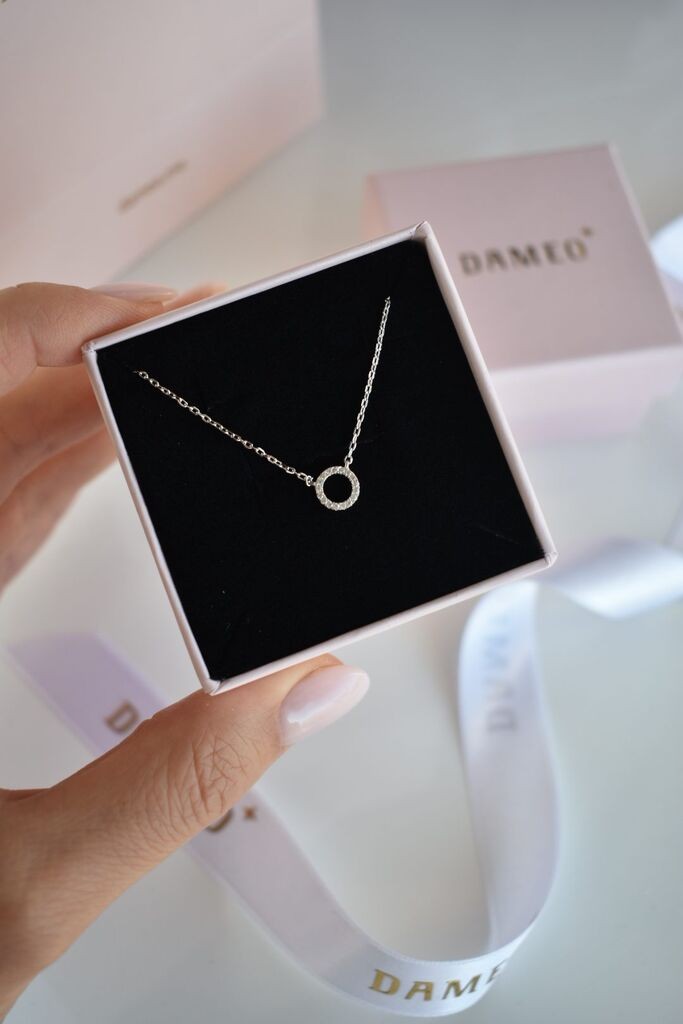 Dameo Ogrlica Luna Circle - srebro 925 i cirkoni